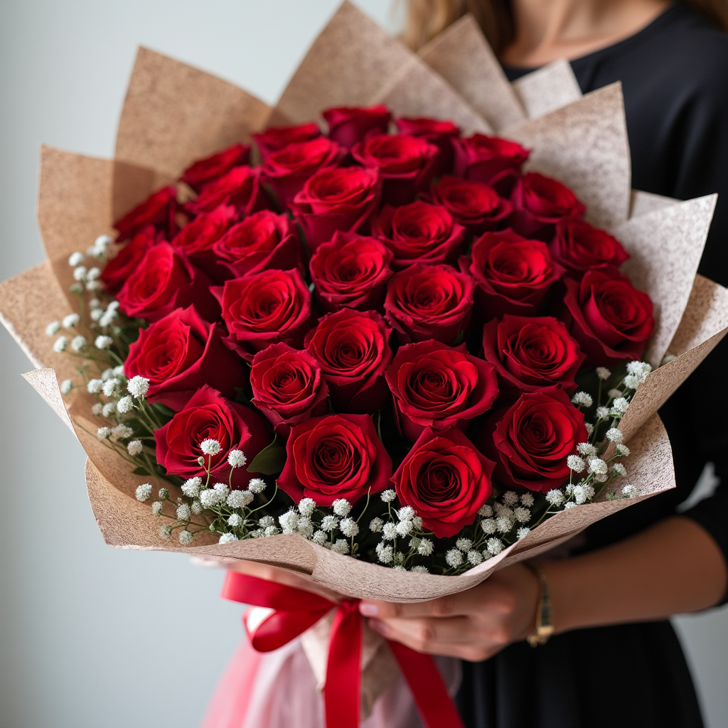 25 ADET KIRMIZI GÜL BUKETİ