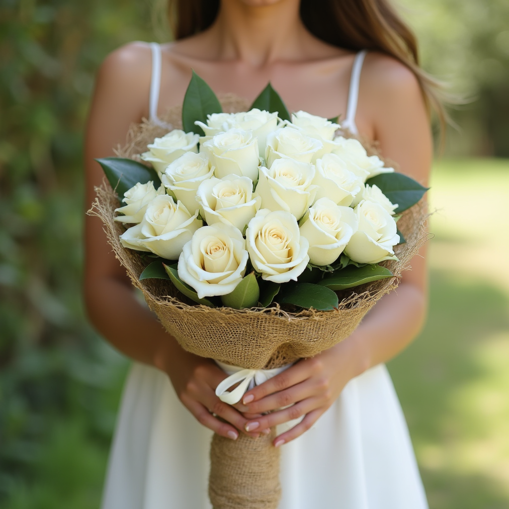 14 ADET BEYAZ GÜL BUKETİ