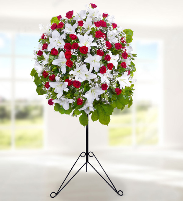 Kırmızı Gül ve Lilyum Ferforje