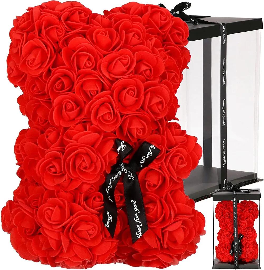 KIRMIZI YAPAY GÜLDEN AYI