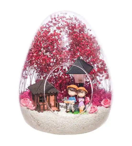 KIRMIZI YAPAY GÜLDEN AYI BEYAZ GÜL